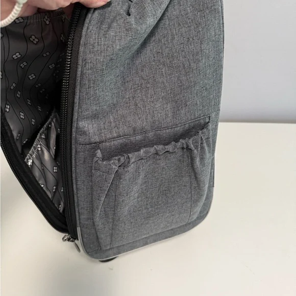Lug Gray Quilted Carry On Travel Bag with Wheels - Picture 7 of 12